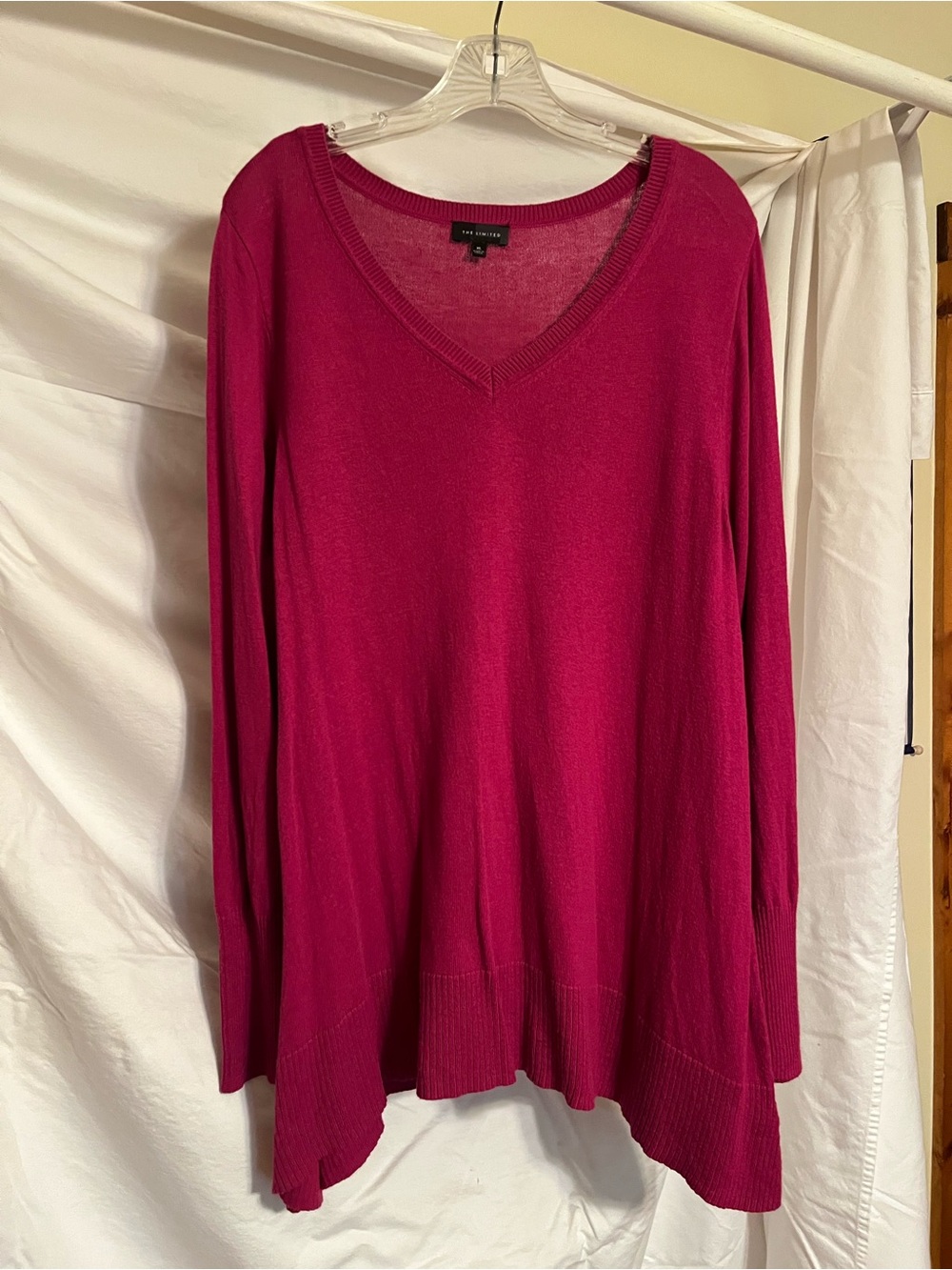 The Limited Fuchsia V-Neck Long Sleeve Sweater